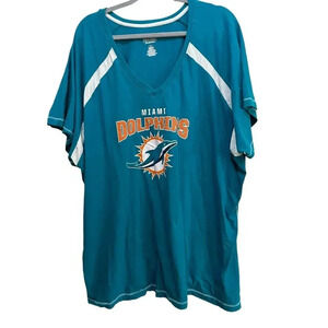 Majestic "Miami Dolphins" Blue Football T-Shirt Size 4X women’s plus